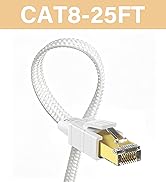 Orbram Cat 8 Ethernet Cable 25 ft White