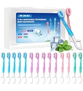 20Pack Mini Disposable Toothbrushes 5-in-1 Portable Pre-Pasted Travel Toothbrush with Toothpaste+...