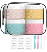 Travel Containers for Toiletries, Silicone Cream Jars BPA Free, TSA Approved 3oz Travel Size Cont...