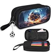 TILYTADLY Large Pencil Case for Boys - Soccer Boys Pencil Pouch with Zipper Compartments - Big Ca...