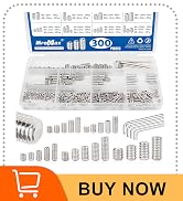 300Pcs Metric Set Screws Assortment Kit, 24 Sizes - M3 M4 M5 M6 M8 Set Screw, 3mm-16mm Lengths, S...