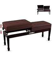 5 CORE Duet Piano Bench with Storage Wooden Height Adjustable Keyboard Stool For Two Heavy Duty P...