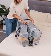 VENO 4 Pack Moving Bags Plastic Storage Totes Clothes Organization Large W Lid/Zipper. Packing Bo...