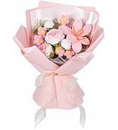 Crochet Flower Bouquet Pink Knitted Flowers Handmade Crochet Rose Flowers Preserved Flowers Bouqu...