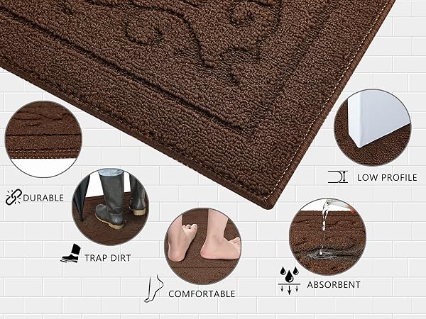 dirt catching door mat indoor brown