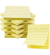 10 Pack Yellow Sticky Notes 3x3 in with Lined, 800 Sheets Ruled Post Stickie Note Pads, Self-Stic...