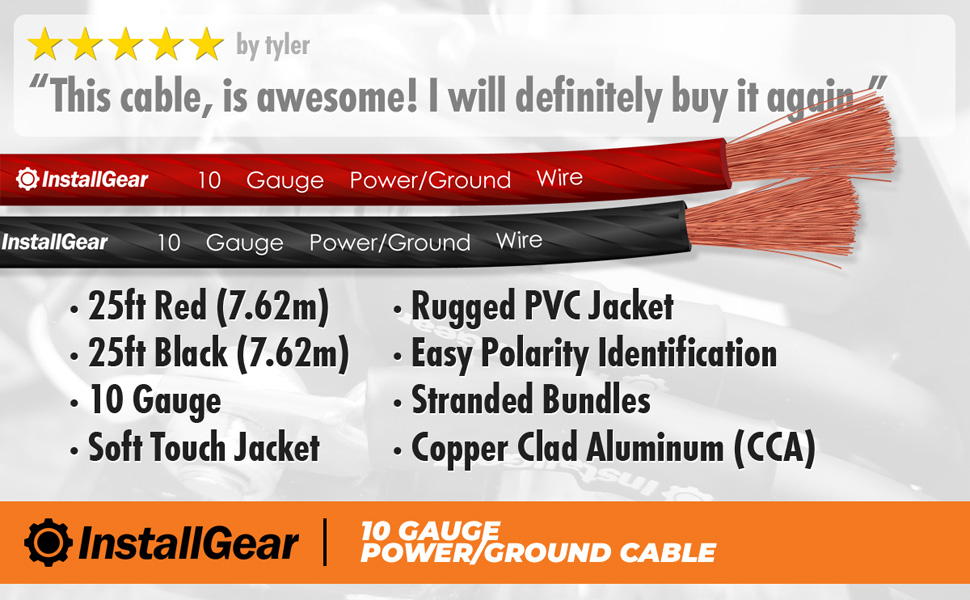 10 gauge power ground wire