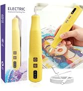 Electric Diamond Art Pen with Light, Diamond Art Tools for Adults, Yellow | Wax-free Vacuum Sucti...