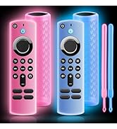 ONEBOM (2 Pack) Silicone TV Remote Cover,Anti Slip Silicone Protective Case with Same Color Lanya...