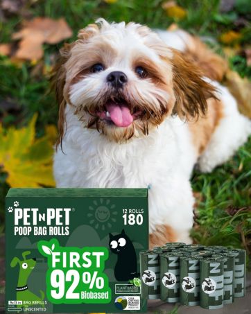 92% biobased dog poop bags