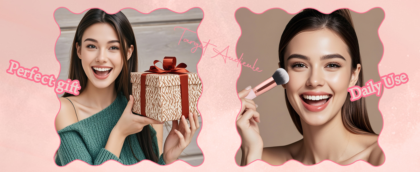 Real Perfection Makeup Brush Set 16 Pcs with 1 Eyebrow Razor Pink Makeup Brushes Make up Brushes