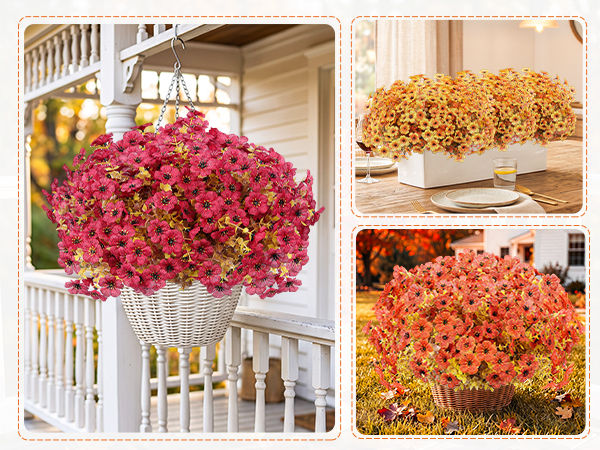 These artificial flowers are suitable for any occasion.