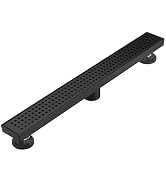 AVSIILE Linear Shower Floor Drain, Matte Black 24 Inch 304 Stainless Steel Bathroom Drains Kit, L...