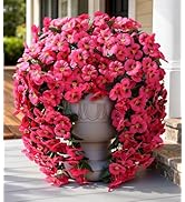 HyeFlora Artificial Flowers for Outdoors, 2pcs Faux Silk Pansies Flowers UV Resistant Fake Hangin...