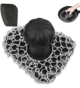 Cast Iron Scrubber with Handle | Dish Metal Scrubber | 316 Cast Iron Cleaner Chainmail Scrubber f...