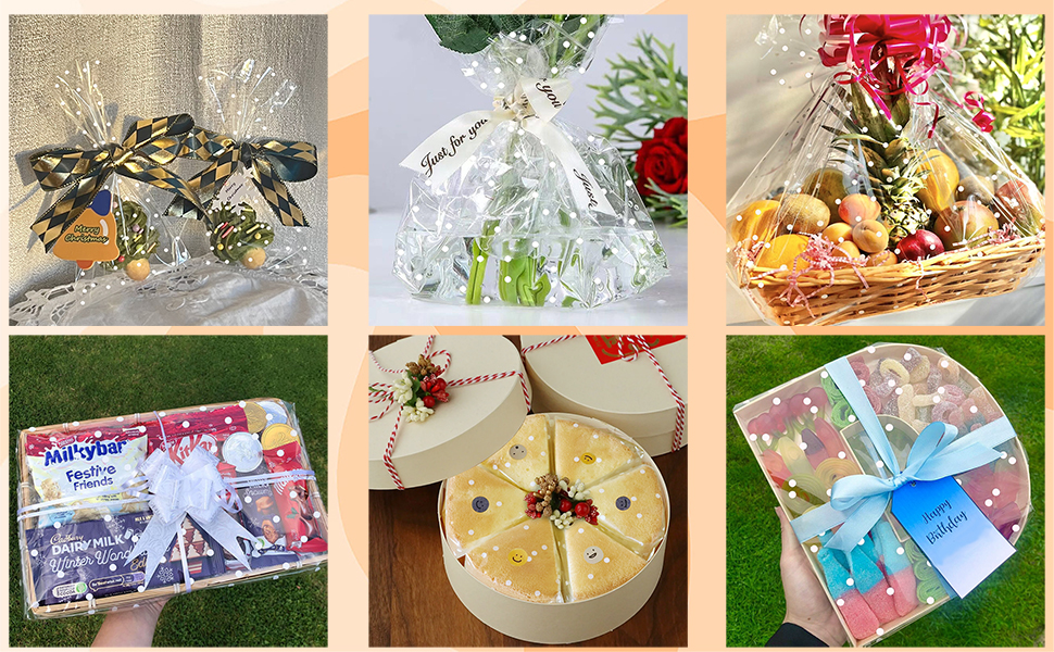 clear cellophane wrap roll for gift baskets