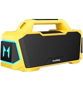 Musibaby 80W Portable Bluetooth Speaker, Loud Bass, IPX6 Waterproof, Yellow | Bright yellow speak...
