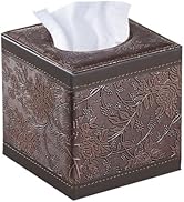 Leather Tissue Box Cover Square,Upgrade 99% Compatible Large Size,Cube Tissue Box Holder for Napk...