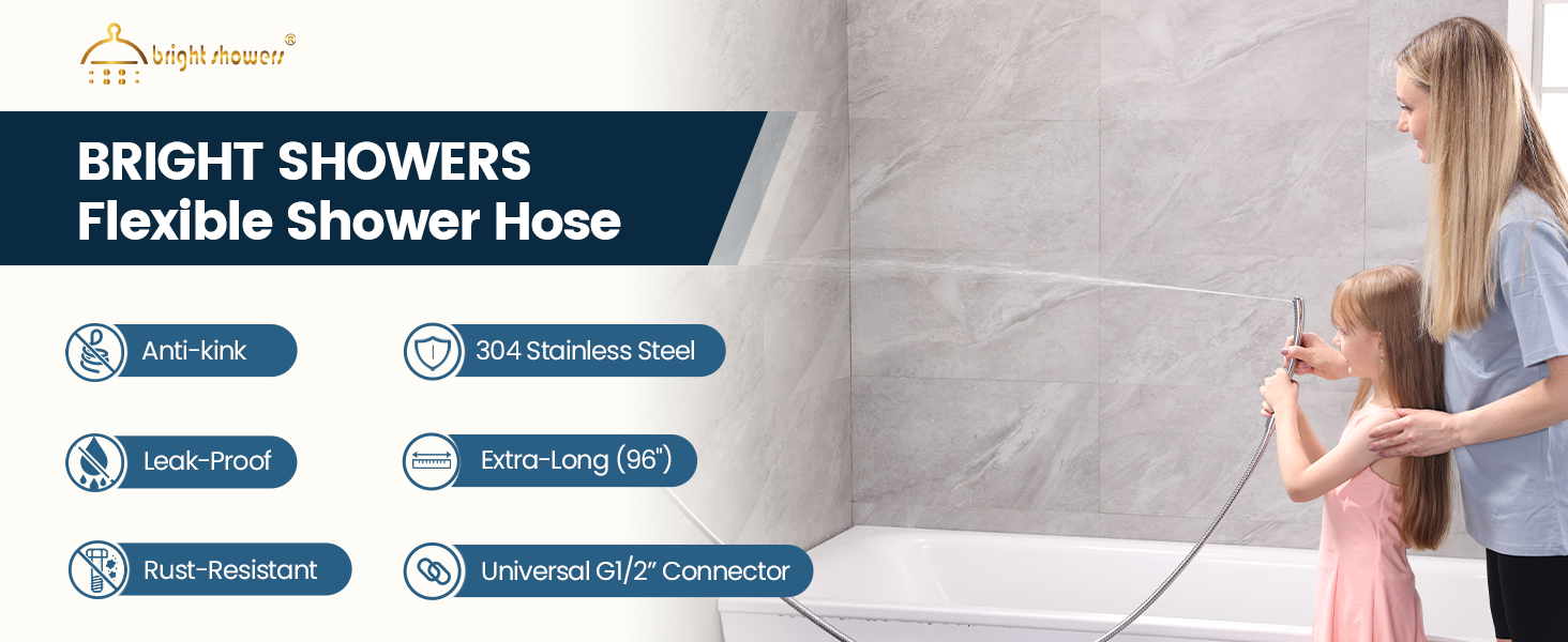 96 inches long stainless steel shower hose