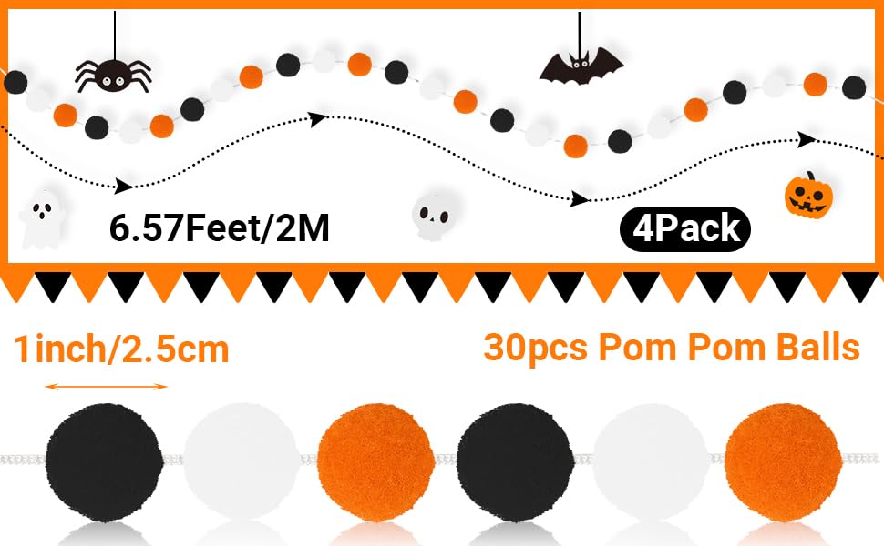 MARFOREVER Colorful Pom Pom Garland Decorations
