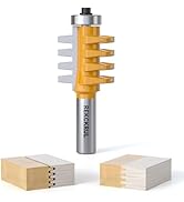 REKCKRUL Professional Reversible Finger Joint Router Bit 1/2 Inch Shank - Carbide Tipped Woodwork...