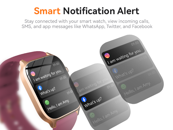 Smart watch smart nofitication alert function that can inform you of social media.