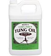 HOPE'S 100% Pure Tung Oil, Waterproof Natural Wood Finish and Sealer, 128 Fl Oz