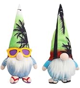 Beach Summer Gnomes Plush 10inch Handmade Sunglasses Gnome Dwarf Figurines Wearing Flip Flop, Haw...