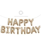 TONIFUL Happy Birthday Balloons Banner 16 Inch Mylar Foil Letters Birthday Sign Reusable for Girl...