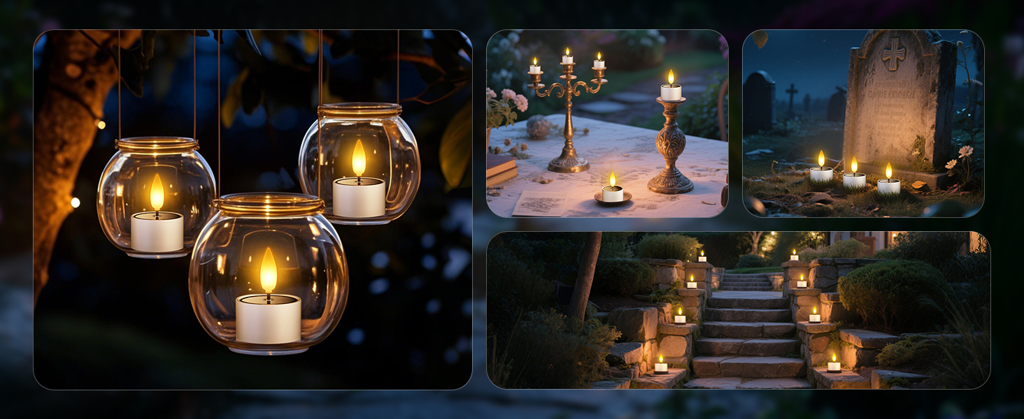 led tea lights candles solar outsides