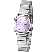 JewelryWe Women's Square Exquisite Watch: Analog Quartz Adjustable Stainless Steel Silver Simple ...