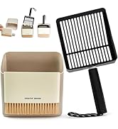Metal Cat Litter Scooper with Holder, Stainless Steel Metal Litter Scoop Includes Portable Small ...