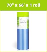 Tangibay Pre-Taped Masking Film for Painting - 70" x 66' Painters Plastic Sheeting for House & Au...