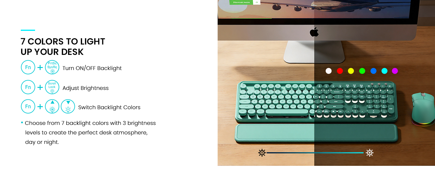 backlit keyboard and mouse