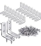 FATLODA 18PCS L Bracket & Corner Brace, Stainless Steel Right Angle Brackets for Shelves & Furnit...