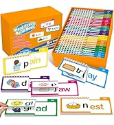 Phonics Flash Cards Word Family Build Book,Learn to Read 30 Read and Rhyme Flip Books,Sight Words...