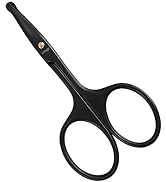 LIVINGO 3.75" Premium Nose Hair Scissors, Curved Safety Blades with Rounded Tip for Trimming Smal...