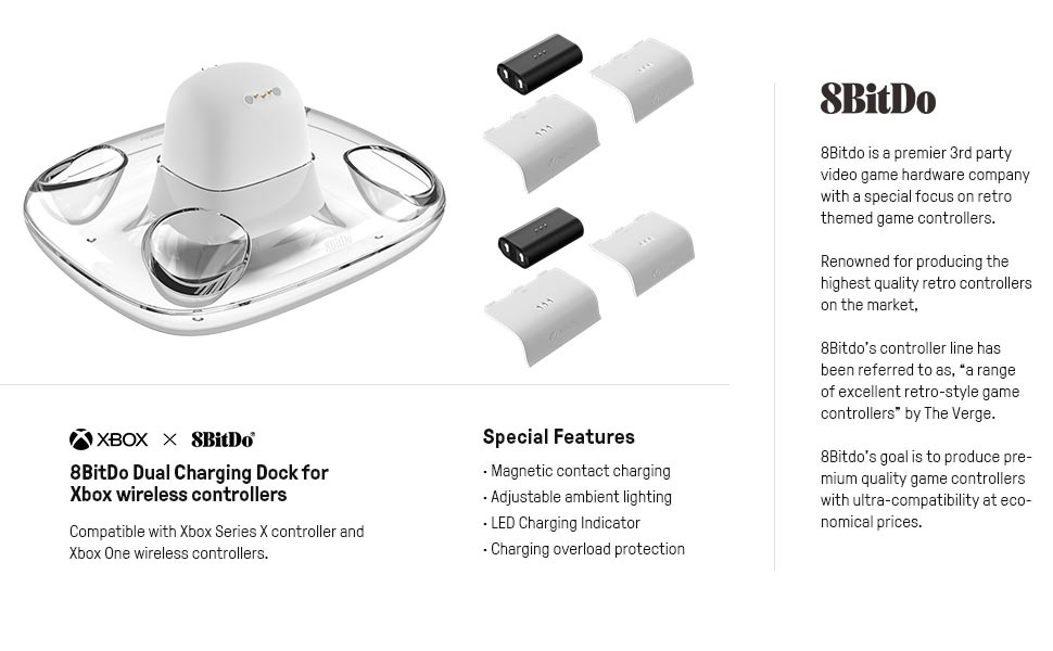 Dual Charging Dock for Xbox Wireless Controllers
