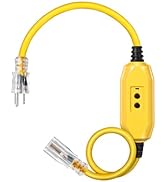 DEWENWILS 3Ft Automatic GFCI Extension Cord Outdoor, 12/3 SJTW Heavy Duty Extension Cord, Power C...