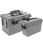 Sheffield 12755 2-Pack Combo Ammo Storage Boxes, .30 Cal and .50 Cal Field Boxes, Water and Dust ...