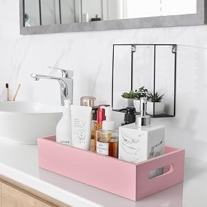 pink bathroom baskets for organizing