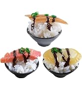 Abaodam Artificial Sushi Rice Sample 3 PCS Fake Food Mini Simulation Sushi Toy Set Realistic Life...