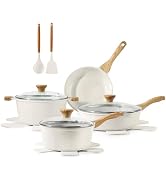 SENSARTE Nonstick Ceramic Cookware Set 13-Piece, Healthy Pots and Pans Set, Non-toxic Kitchen Coo...