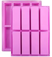 DIFENLUN Silicone Granola Bar Mold, 2 Pack 8-Cavity Rectangular Nutrition/Cereal/Energy Bar Maker...