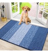 smiry Dog Door Mat for Muddy Paws, Absorbs Moisture and Dirt, Low-Profile Entryway Mat with Non-S...