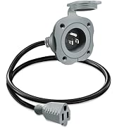 15A AC Shore Power Plug,125V Waterproof Electrical Outlet Receptacle Box Integrated Shore Power I...