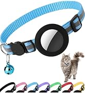 Dgerp Airtag Cat Collar Breakaway, Reflective Kitten Collar with Apple Air Tag Holder and Bell fo...