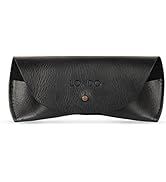 Londo Genuine Leather Eyeglasses & Sunglasses Case with Button Closure