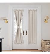 NICETOWN Door Curtains, 25 x 72 inch Long 100% Blackout Door Window Cover for French Front Glass ...