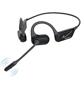 MONODEAL Open Ear Headphones with Mic, Lightweight Bluetooth 5.4 Headset with Microphone Noise Ca...